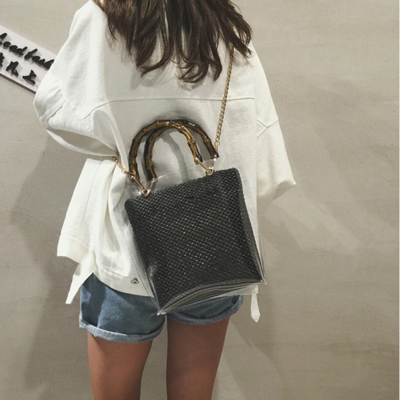 C'est la Vie Soho Bamboo Strap Straw Handbag - Picture 2 of 8